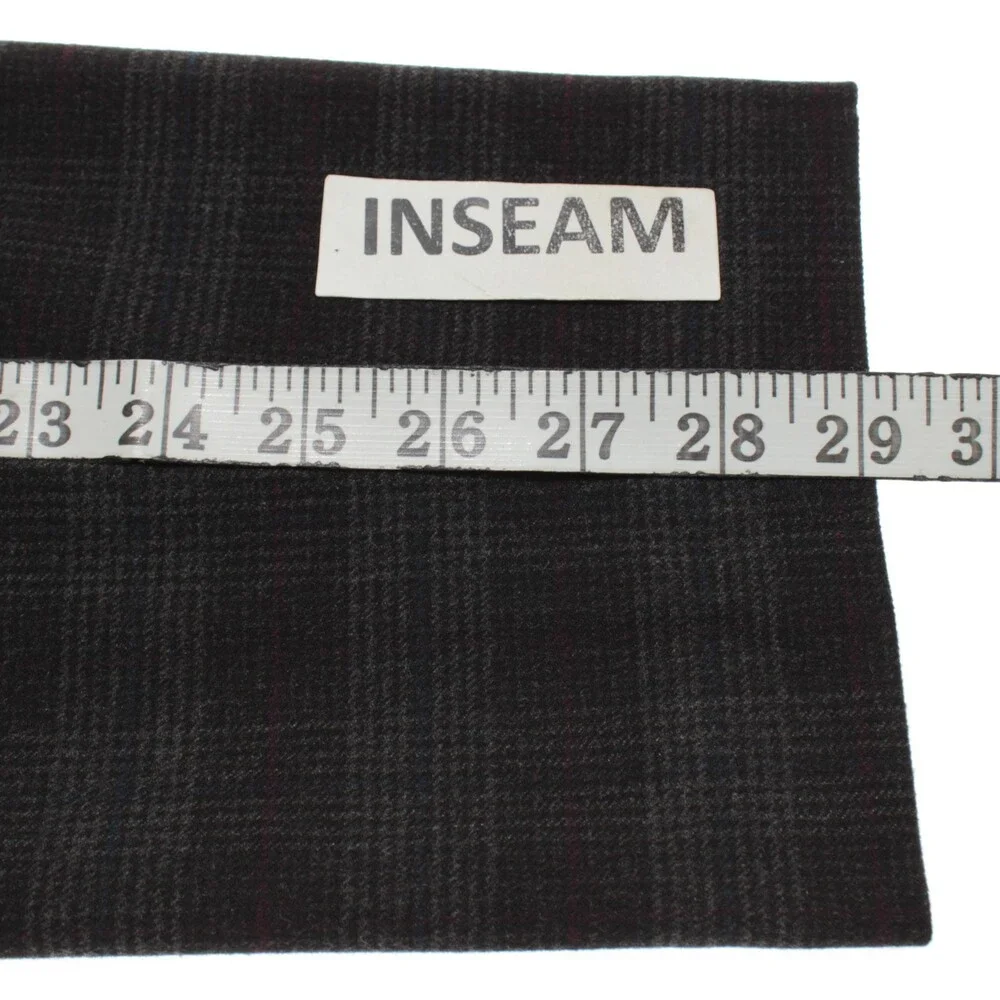 Alberto NWT Pleated Soft Check Chinos / Casual Pants Size 33 US Gray Polyester